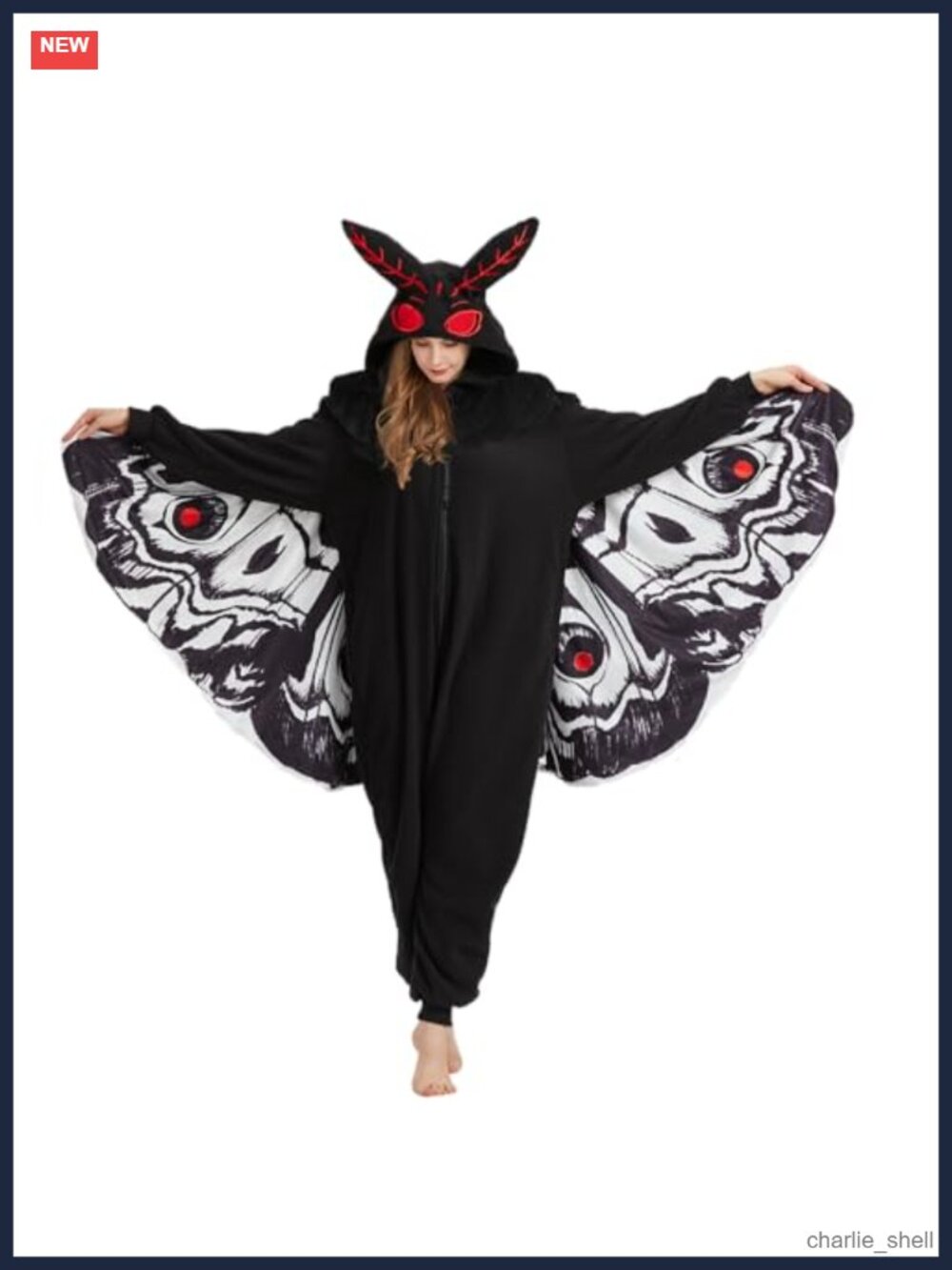 Mothman Onesie Pajamas Polar Fleece Adult Halloween Cosplay